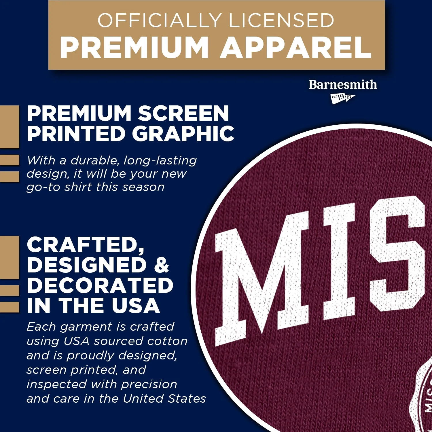 Mississippi State University Heritage T-Shirt (Maroon) sold by Barnesmith product image thumbnail 4