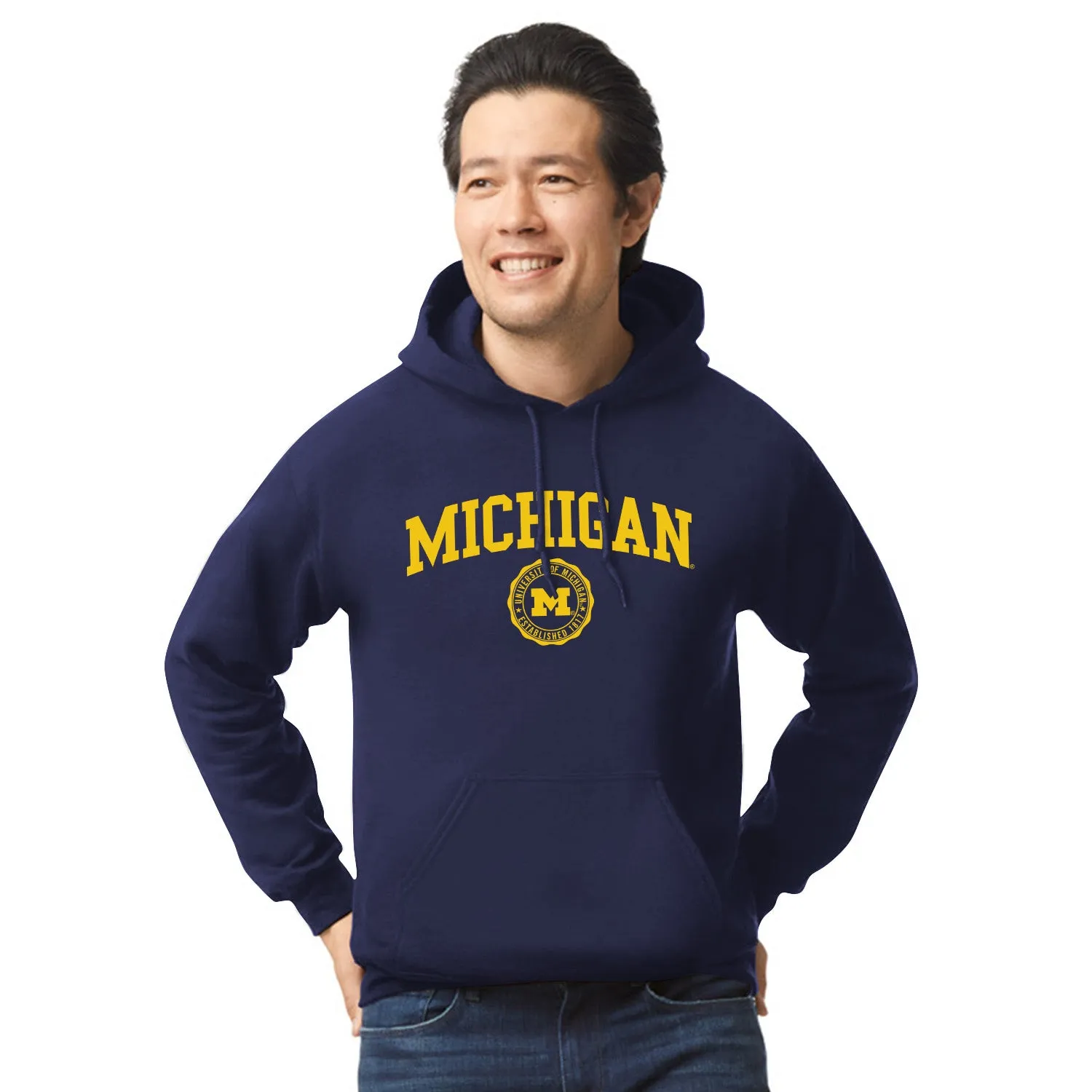 University of Michigan Heritage Hooded Sweatshirt (Navy) sold by Barnesmith product image thumbnail 2