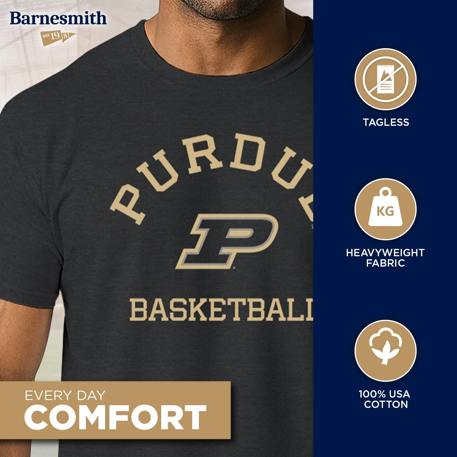 Purdue University Boilermakers Basketball T-Shirt (Black) sold by Barnesmith product image thumbnail 3