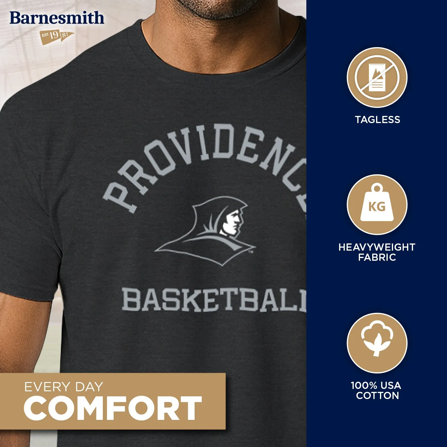 Providence College Friars Basketball T-Shirt (Black) sold by Barnesmith product image thumbnail 3