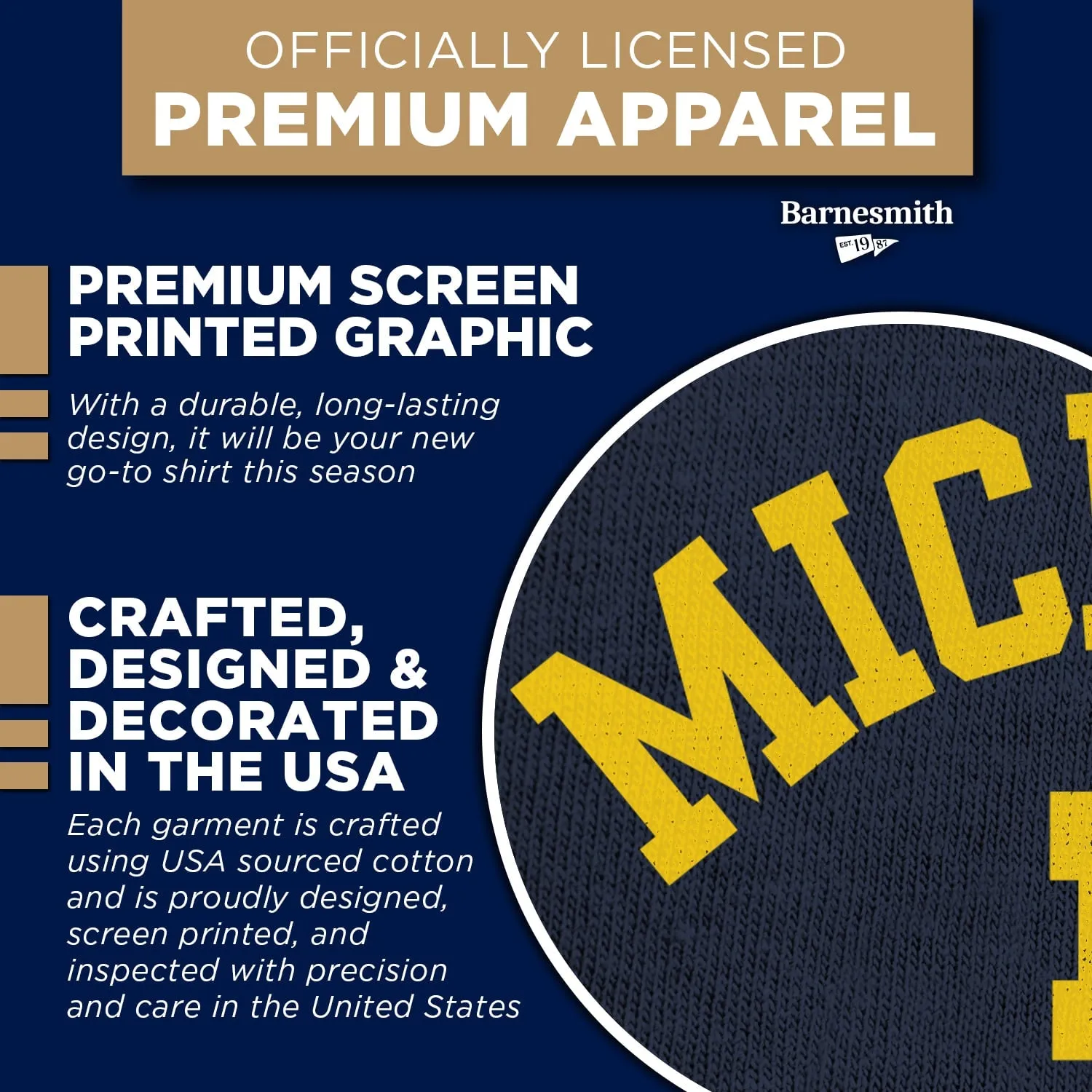 University of Michigan Basketball T-Shirt (Navy) sold by Barnesmith product image thumbnail 4
