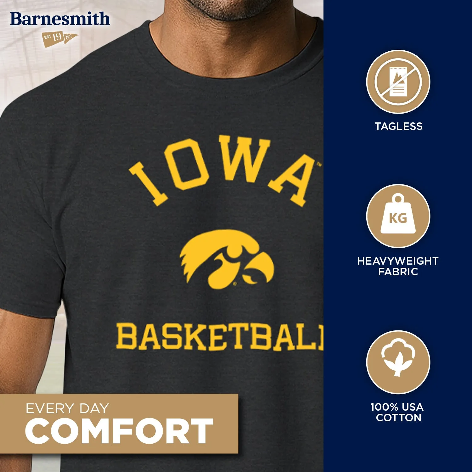 University of Iowa Basketball T-Shirt (Black) sold by Barnesmith product image thumbnail 3