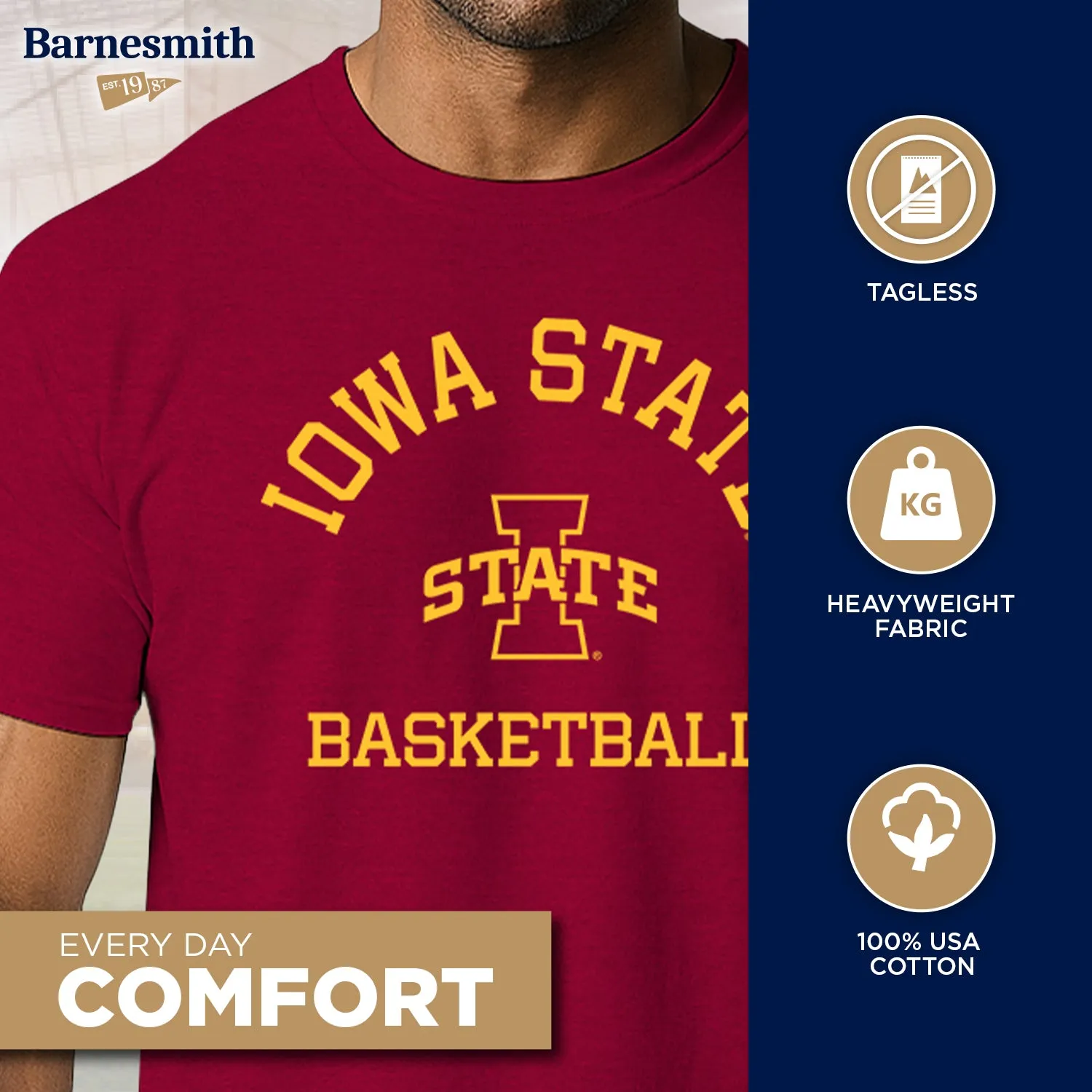 Iowa State University Basketball T-Shirt (Cardinal) sold by Barnesmith product image thumbnail 3