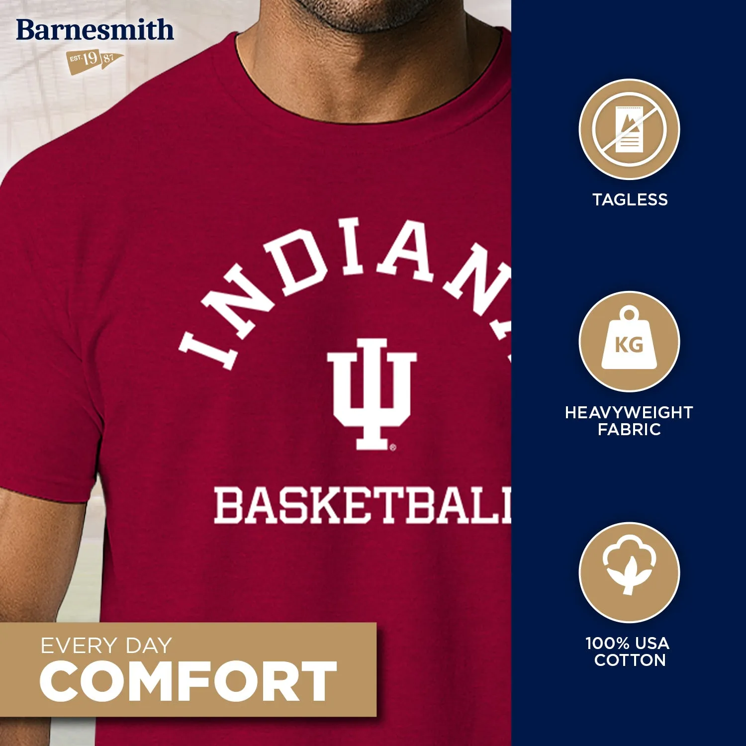 Indiana University Basketball T-Shirt (Cardinal) sold by Barnesmith product image thumbnail 3