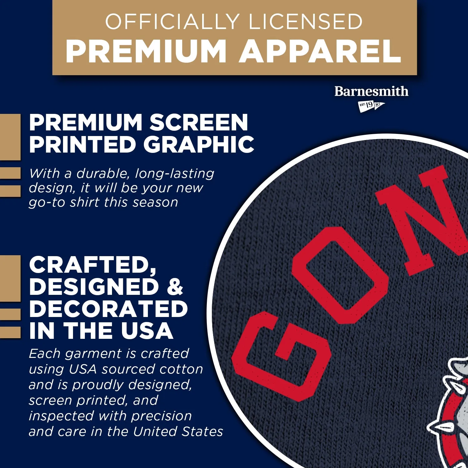 Gonzaga University Basketball T-Shirt (Navy) sold by Barnesmith product image thumbnail 4