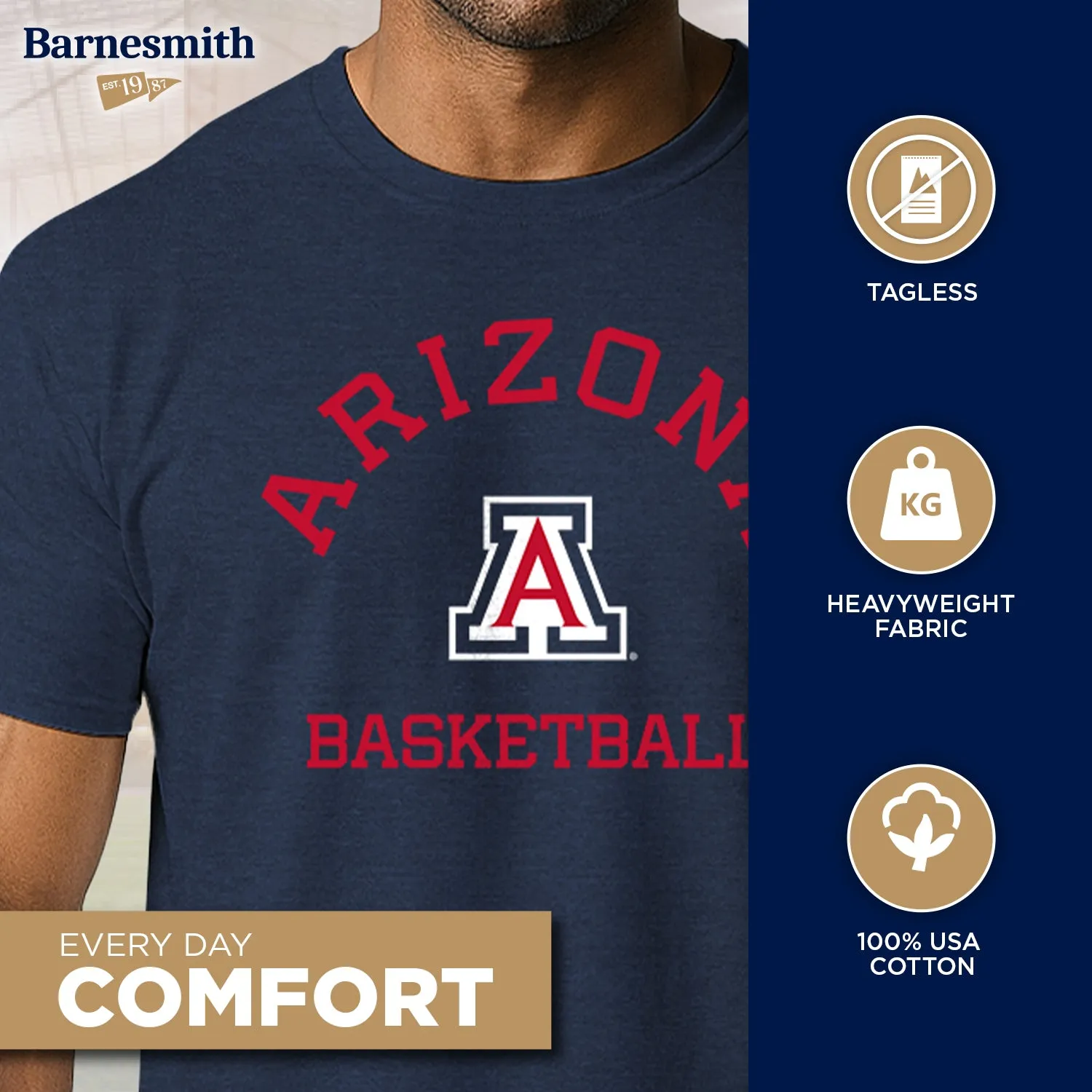 University of Arizona Basketball T-Shirt (Navy) sold by Barnesmith product image thumbnail 3