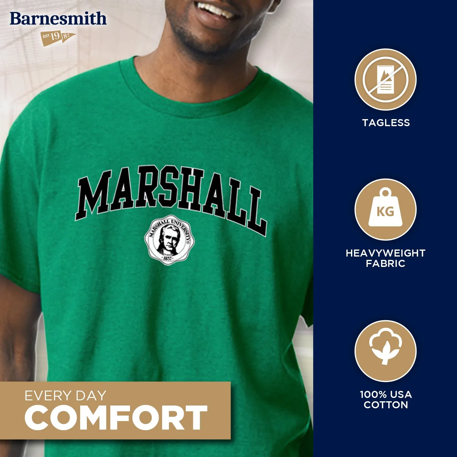 Marshall University Spirit T-Shirt (Kelly Green) sold by Barnesmith product image thumbnail 3