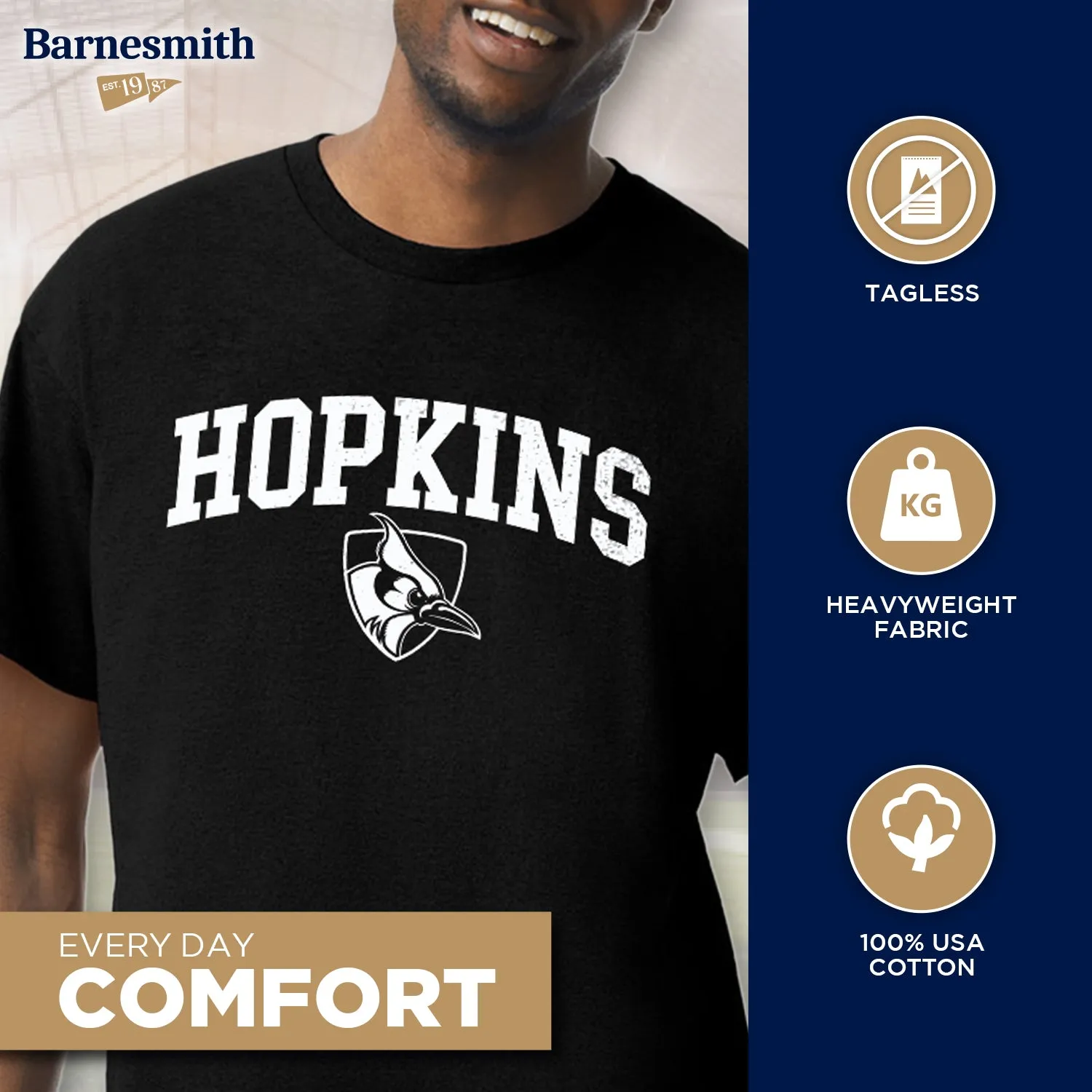 Johns Hopkins University Spirit T-Shirt (Black) sold by Barnesmith product image thumbnail 3