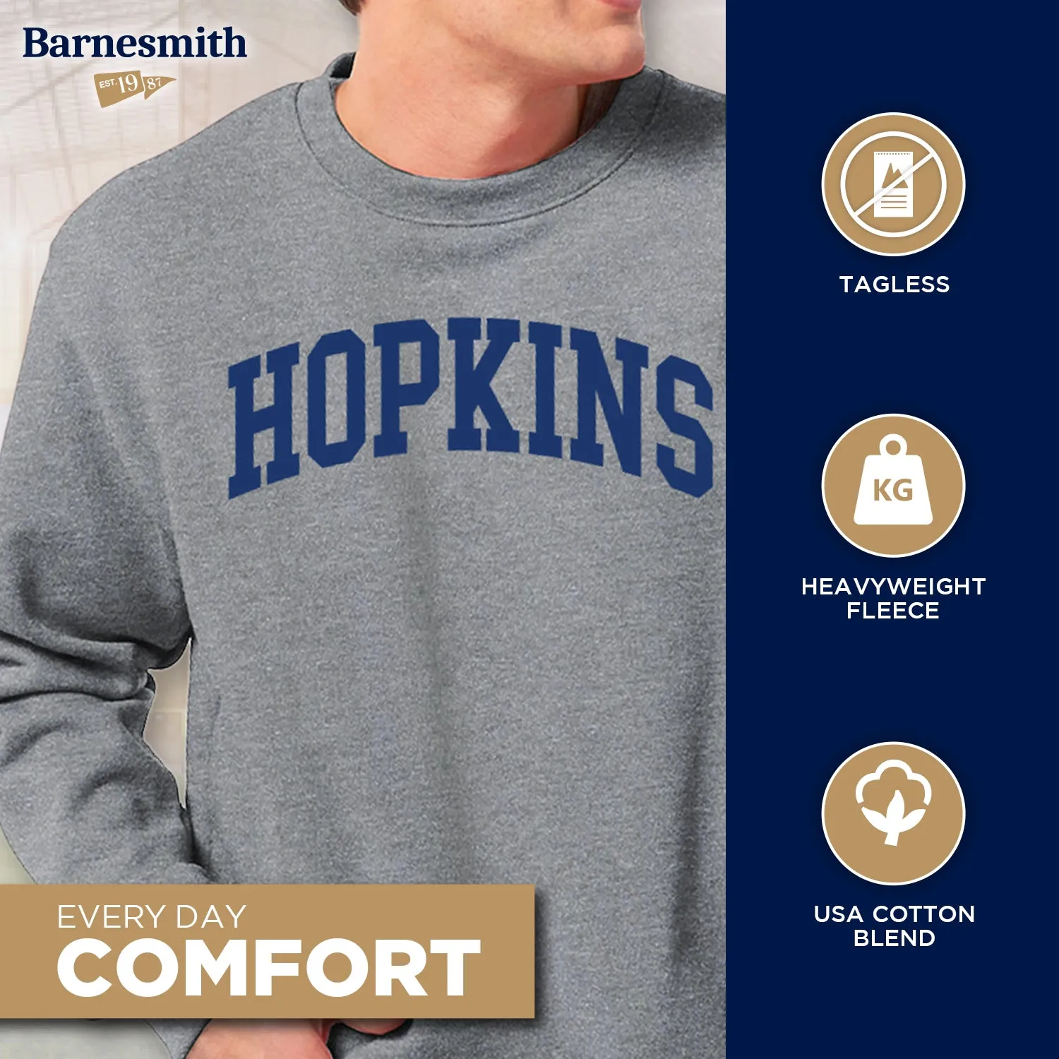 Johns Hopkins University Heritage Sweatshirt (Charcoal Grey) sold by Barnesmith product image thumbnail 3