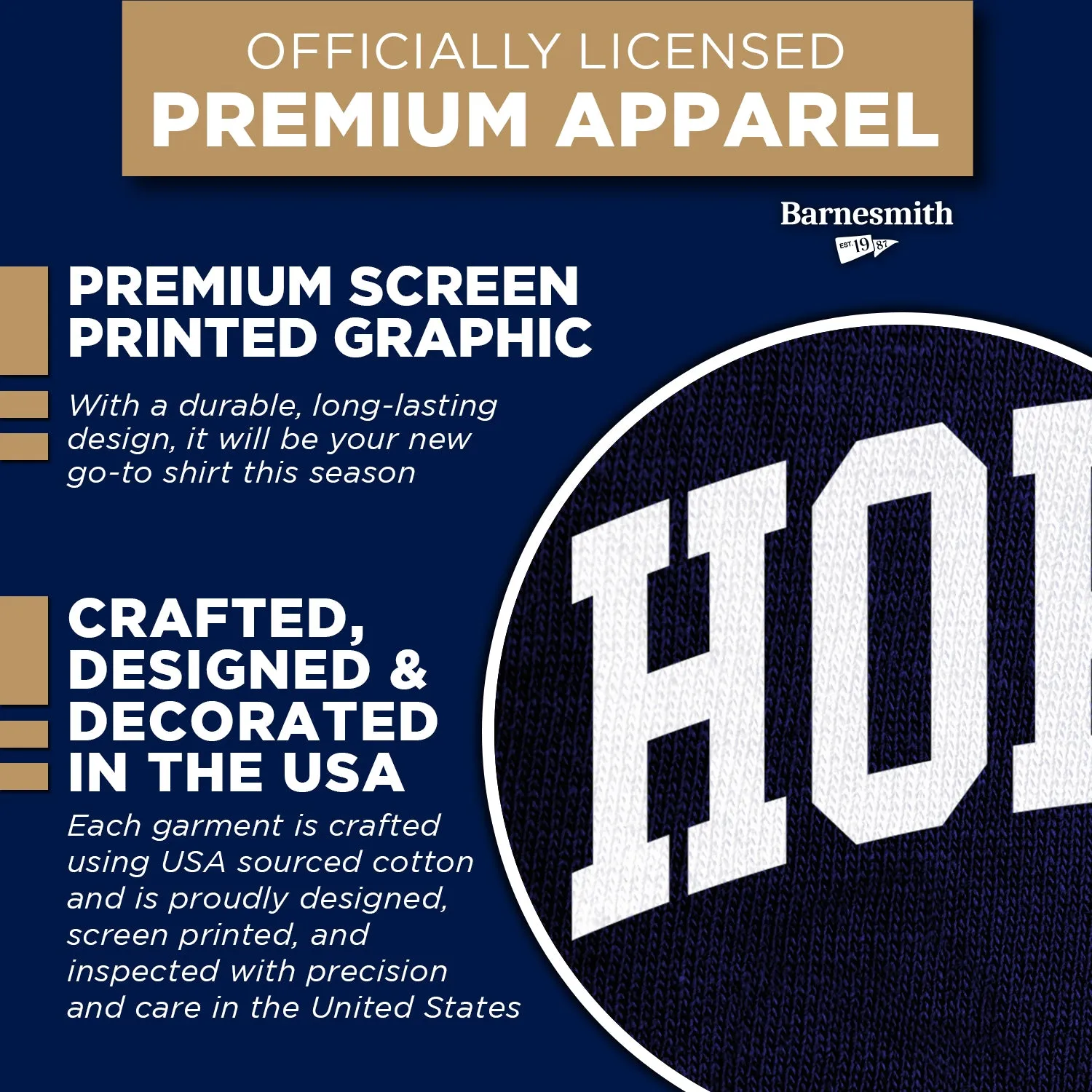 Johns Hopkins University Heritage T-Shirt (Navy) sold by Barnesmith product image thumbnail 4