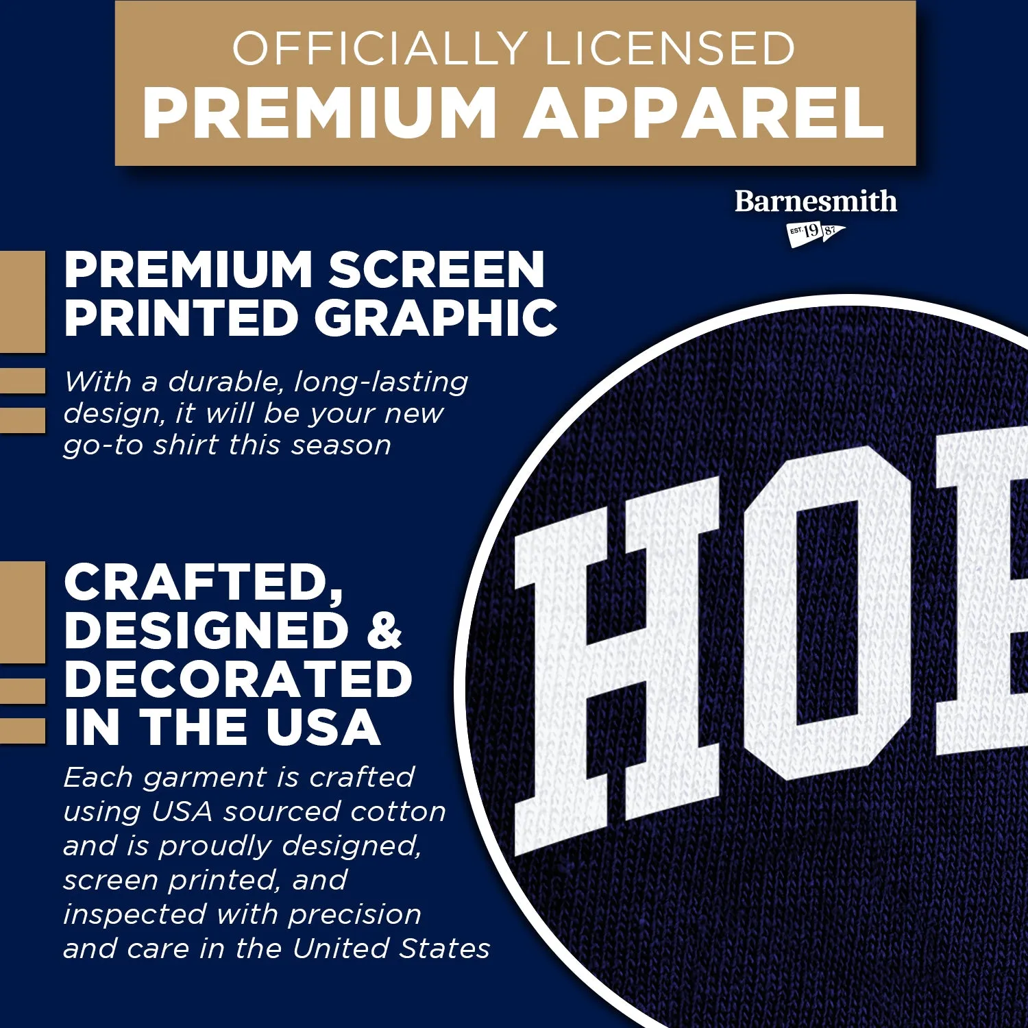 Johns Hopkins University Classic T-Shirt (Navy) sold by Barnesmith product image thumbnail 4