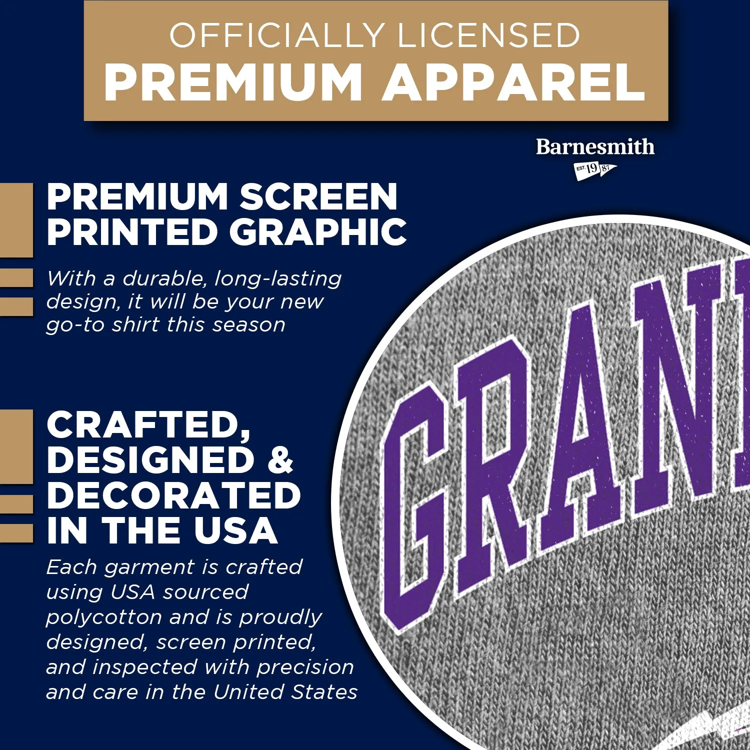 Grand Canyon University Spirit T-Shirt (Charcoal Grey) sold by Barnesmith product image thumbnail 4