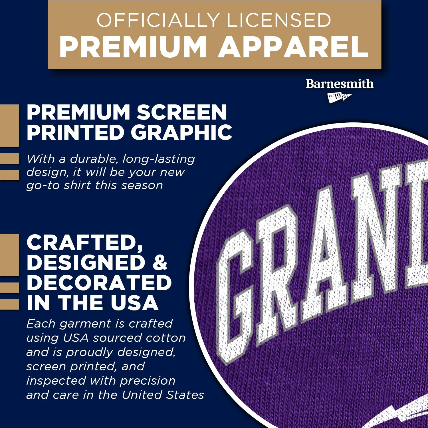 Grand Canyon University Spirit T-Shirt (Purple) sold by Barnesmith product image thumbnail 4