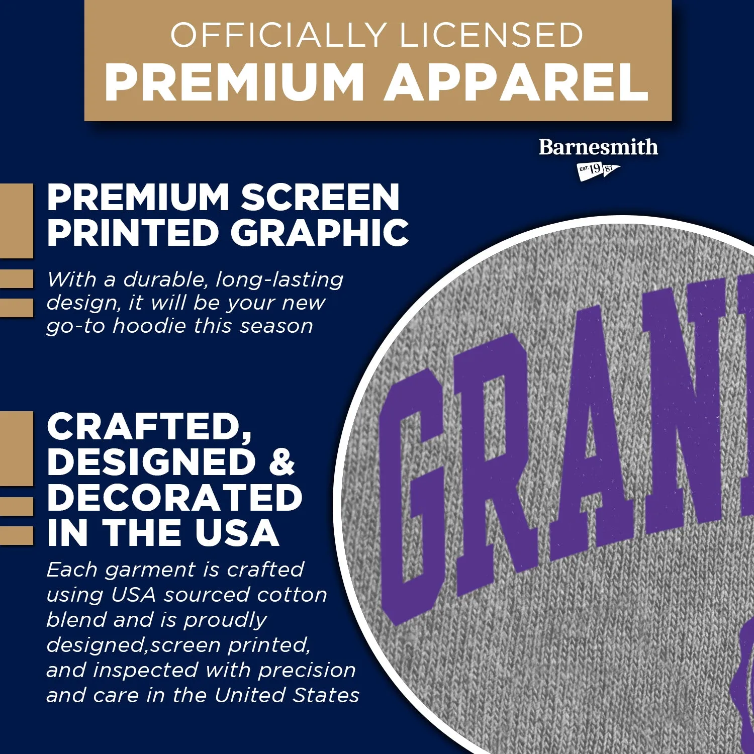 Grand Canyon University Heritage Hooded Sweatshirt (Charcoal Grey) sold by Barnesmith product image thumbnail 4