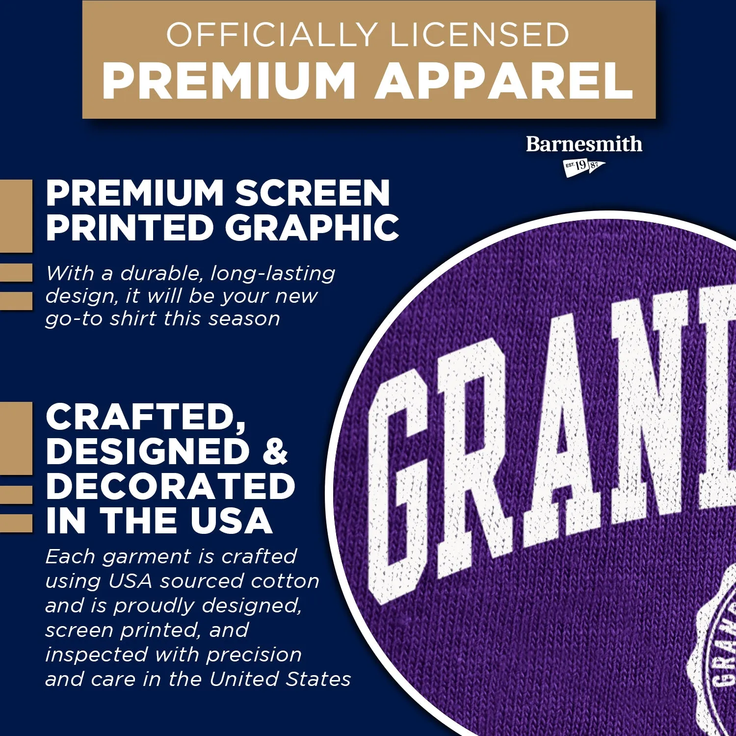 Grand Canyon University Heritage T-Shirt (Purple) sold by Barnesmith product image thumbnail 4