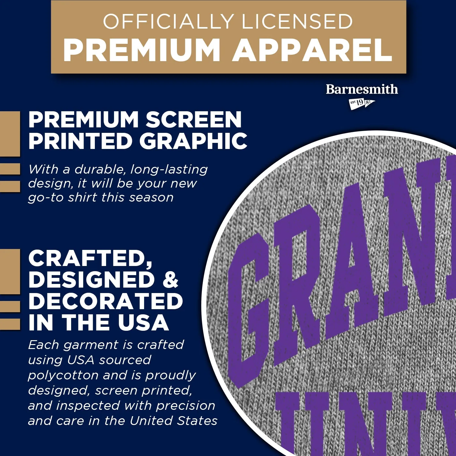 Grand Canyon University Classic T-Shirt (Charcoal Grey) sold by Barnesmith product image thumbnail 4
