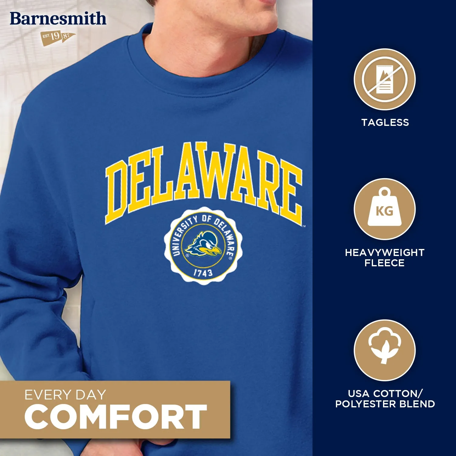 University of Delaware Heritage Sweatshirt (Royal Blue) sold by Barnesmith product image thumbnail 3