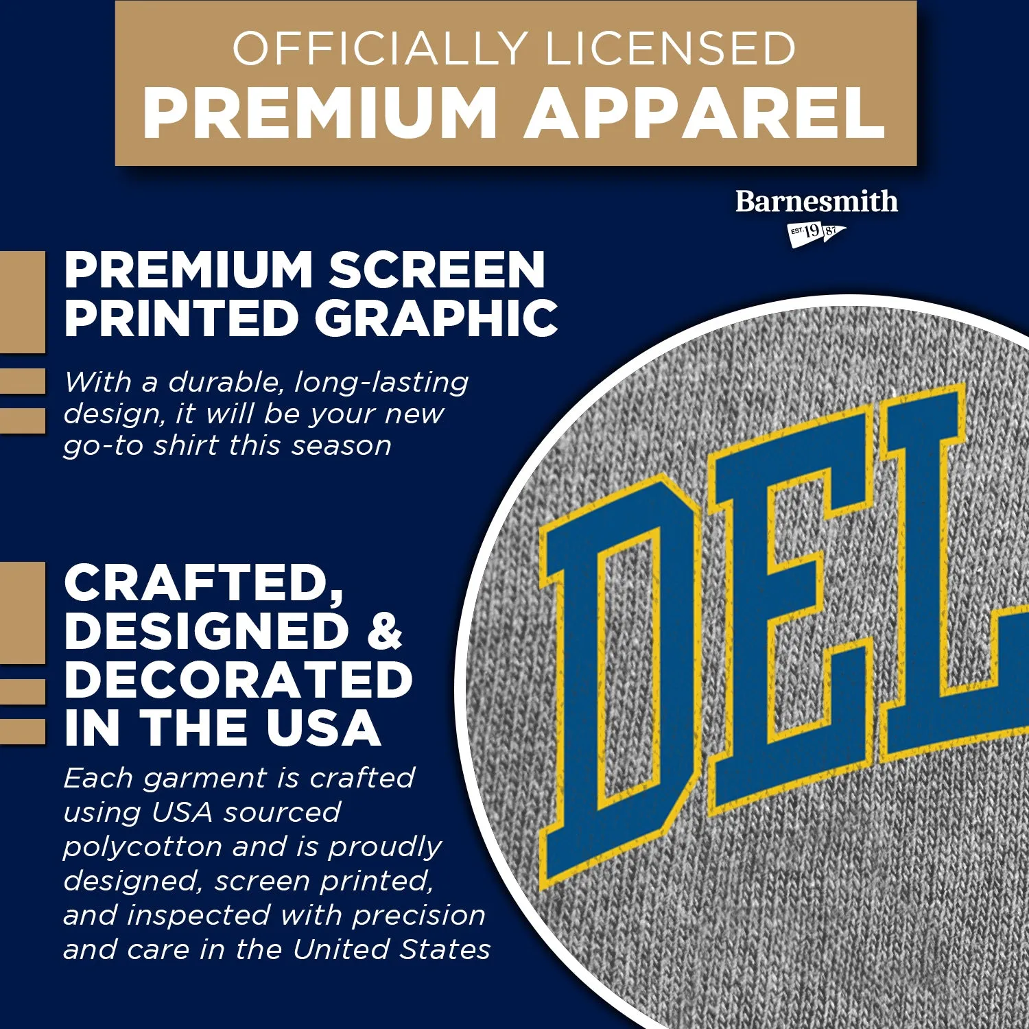 University of Delaware Classic T-Shirt (Charcoal Grey) sold by Barnesmith product image thumbnail 4