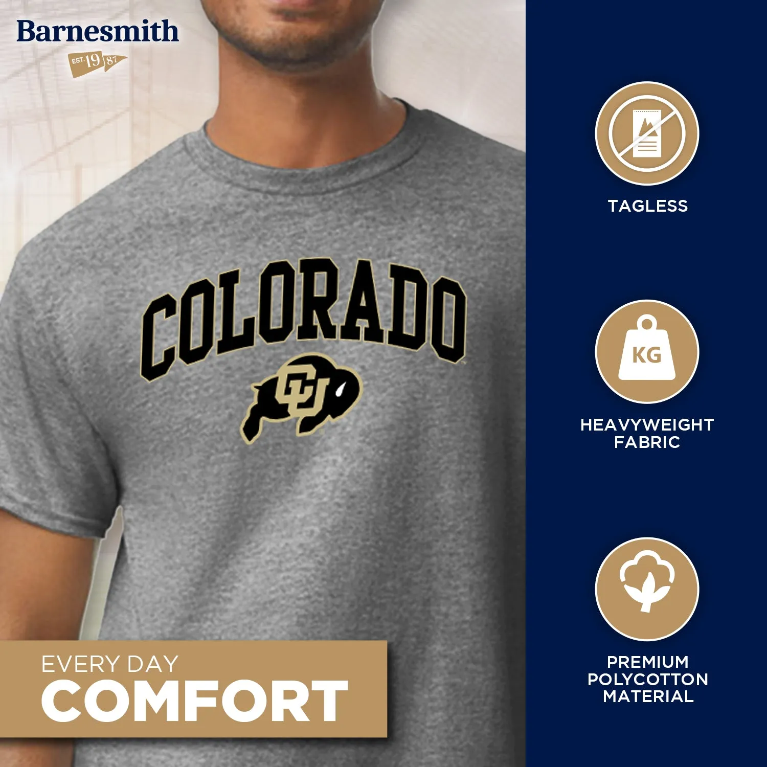 University of Colorado Spirit T-Shirt (Charcoal Grey) sold by Barnesmith product image thumbnail 3