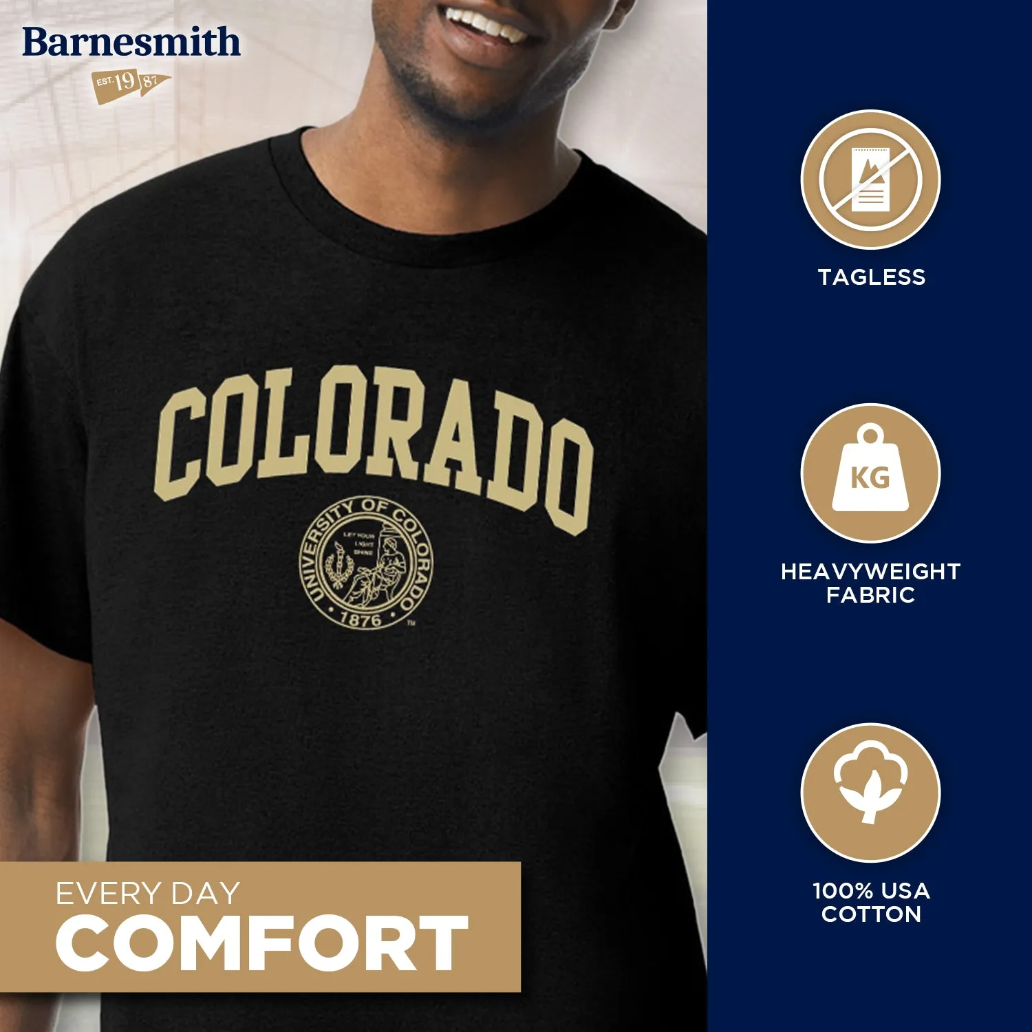 University of Colorado Heritage T-Shirt (Black) sold by Barnesmith product image thumbnail 3
