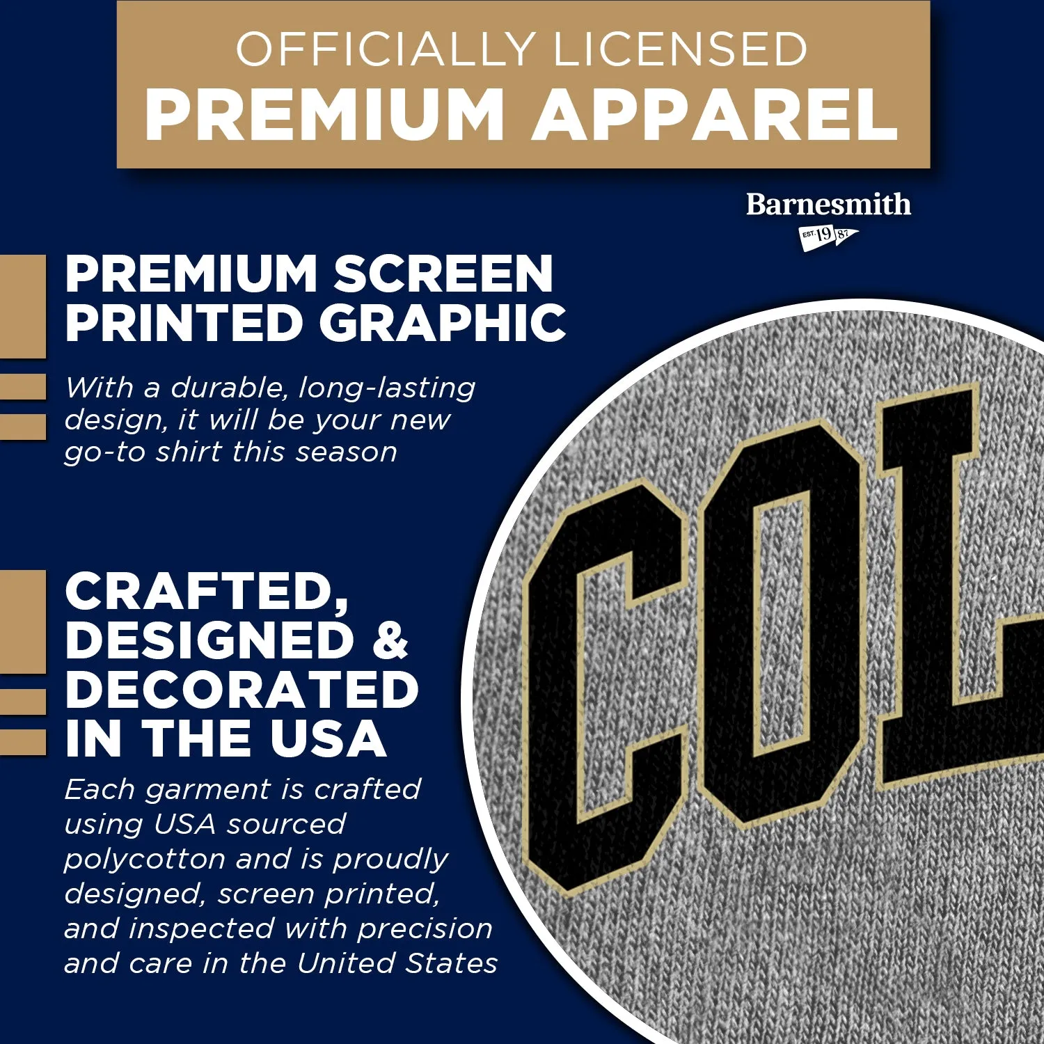 University of Colorado Classic T-Shirt (Charcoal Grey) sold by Barnesmith product image thumbnail 4