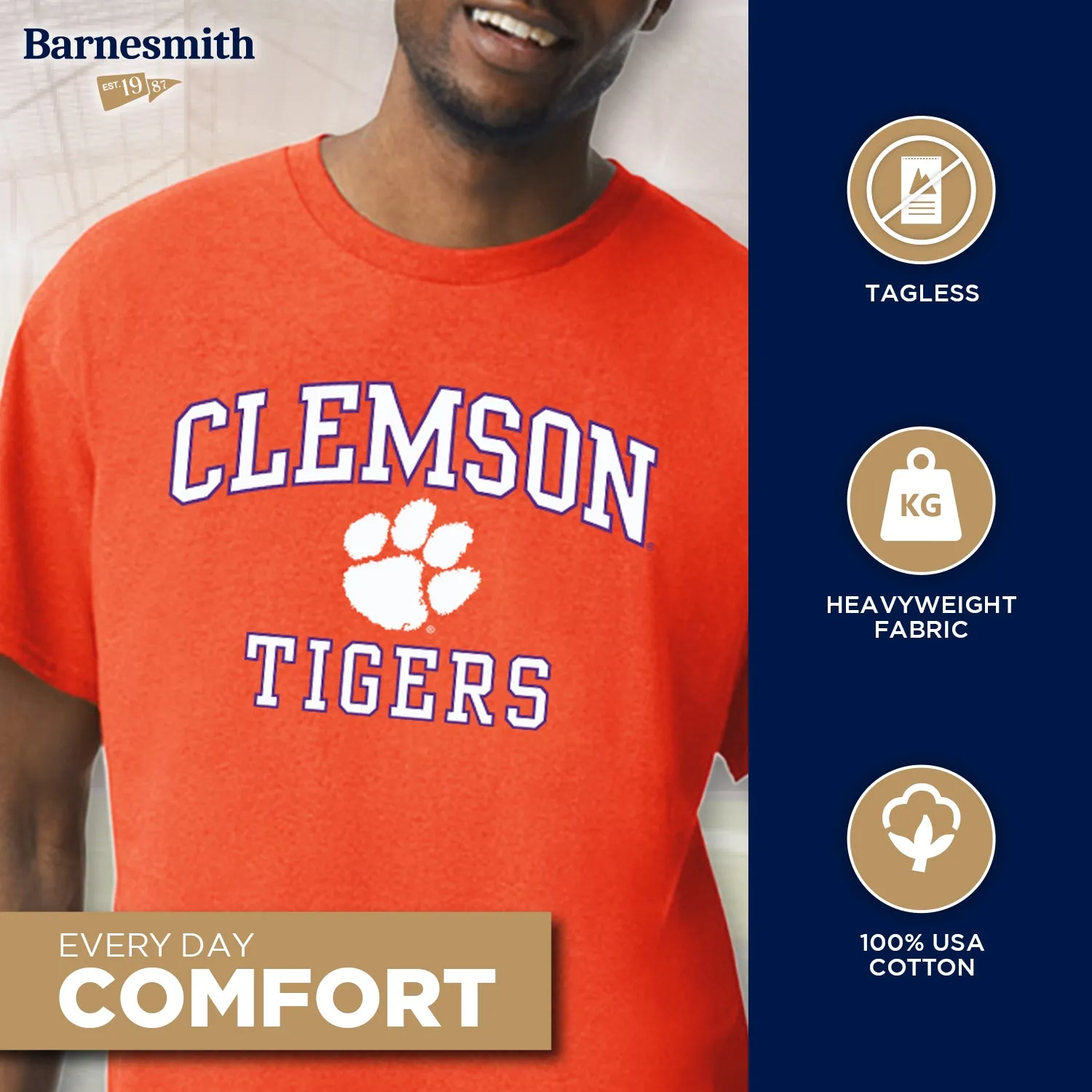 Clemson University Spirit T-Shirt (Orange) sold by Barnesmith product image thumbnail 3