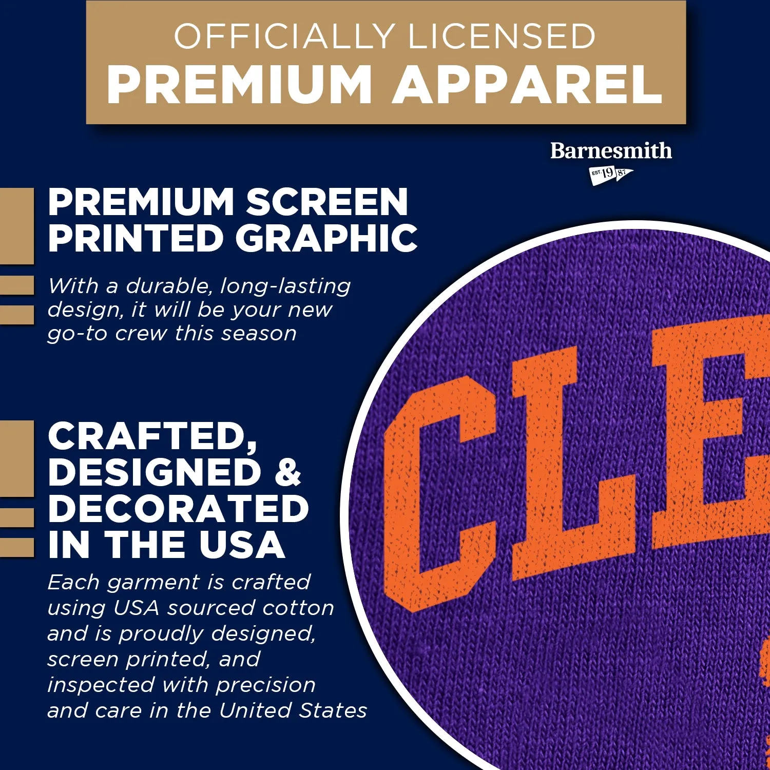 Clemson University Heritage Sweatshirt (Purple) sold by Barnesmith product image thumbnail 4
