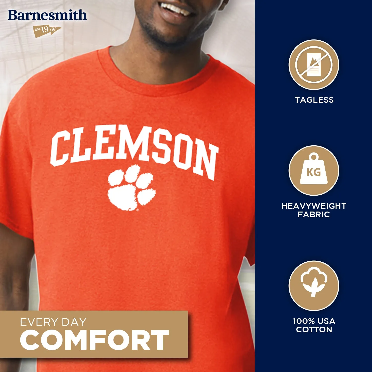 Clemson University Heritage T-Shirt (Orange) sold by Barnesmith product image thumbnail 3