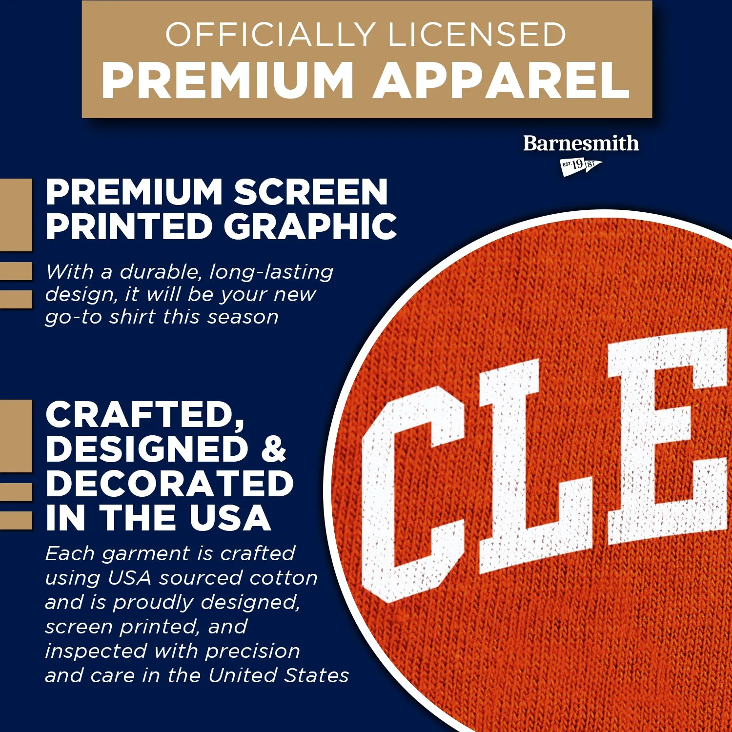 Clemson University Cross Classic T-Shirt (Orange) sold by Barnesmith product image thumbnail 4