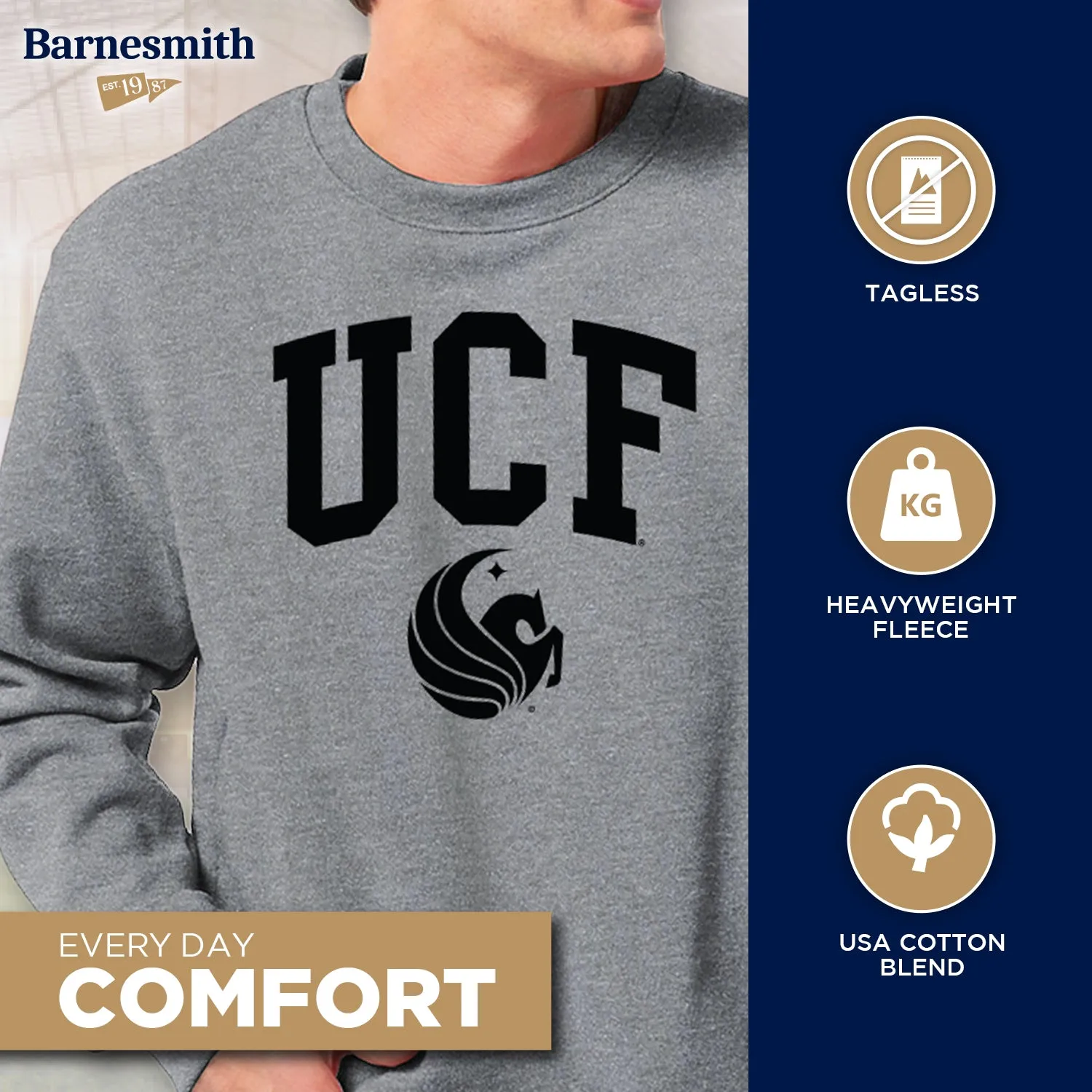 University of Central Florida Heritage Sweatshirt (Charcoal Grey) sold by Barnesmith product image thumbnail 3