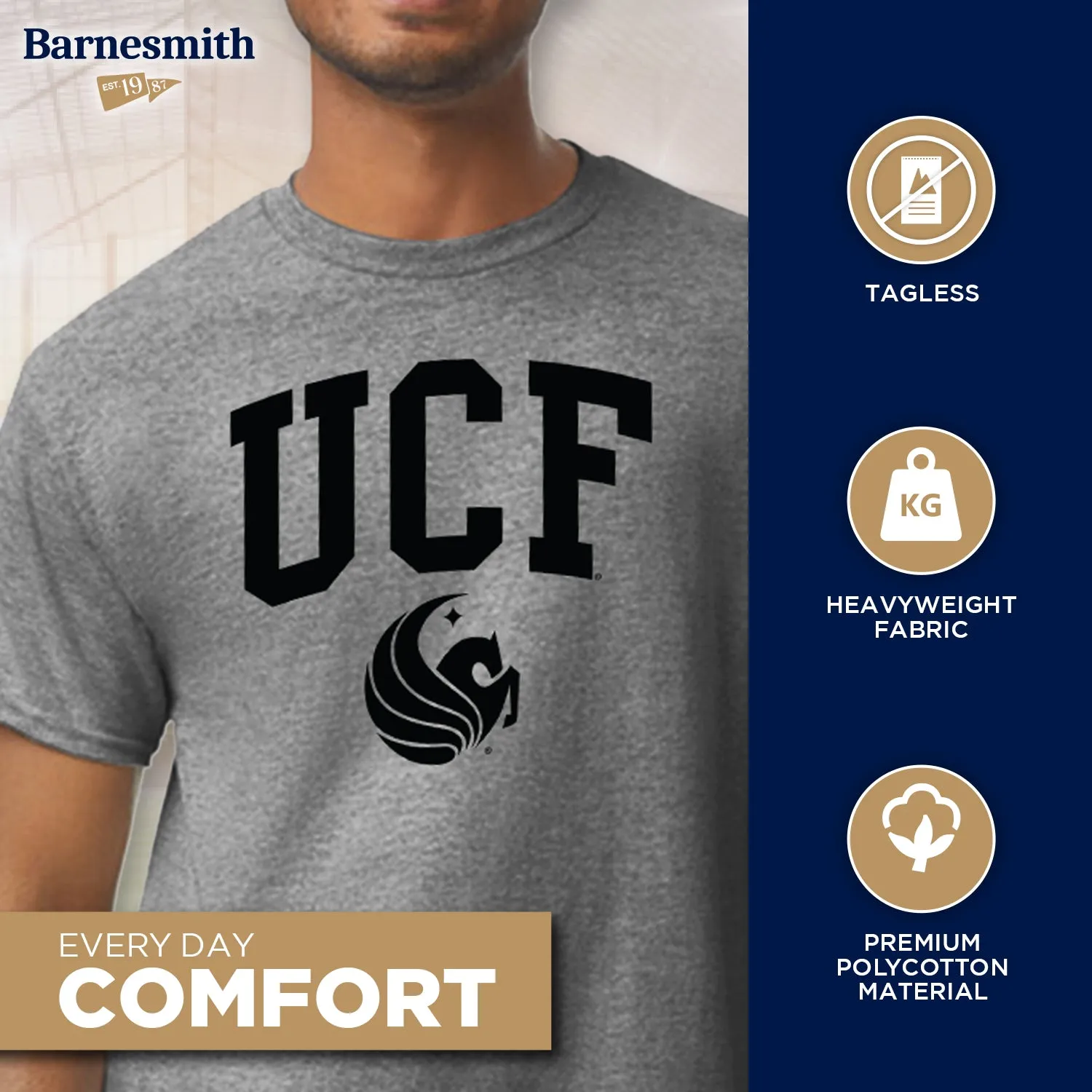University of Central Florida Heritage T-Shirt (Charcoal Grey) sold by Barnesmith product image thumbnail 3