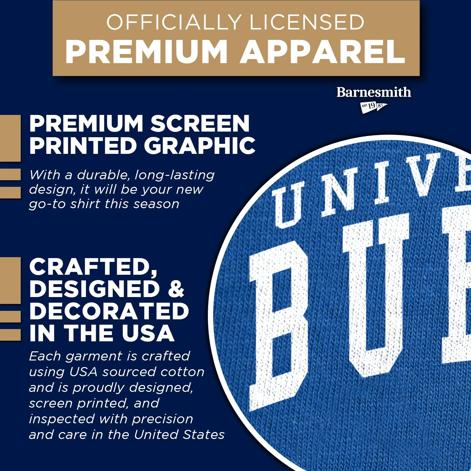 University at Buffalo Heritage T-Shirt (Royal Blue) sold by Barnesmith product image thumbnail 4