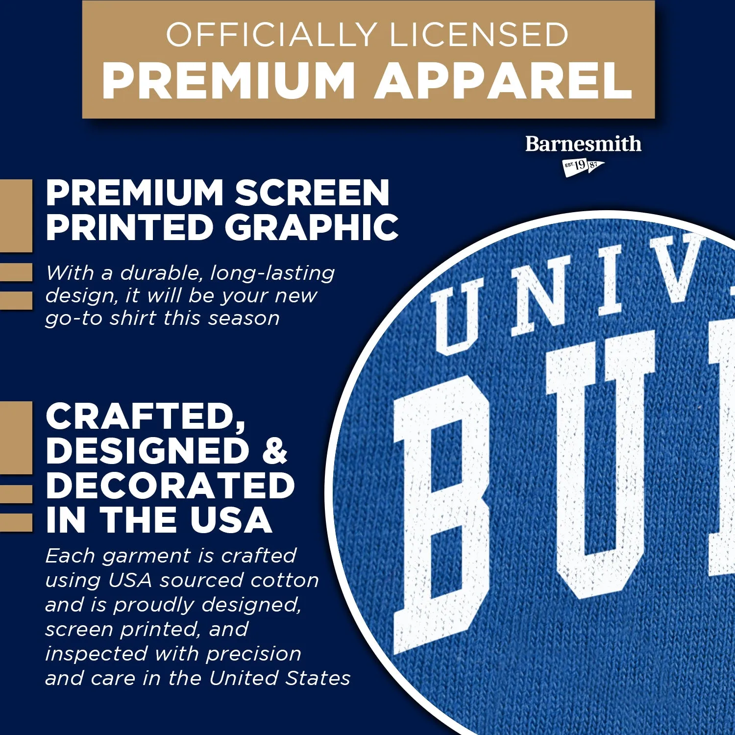 University at Buffalo Classic T-Shirt (Royal Blue) sold by Barnesmith product image thumbnail 4