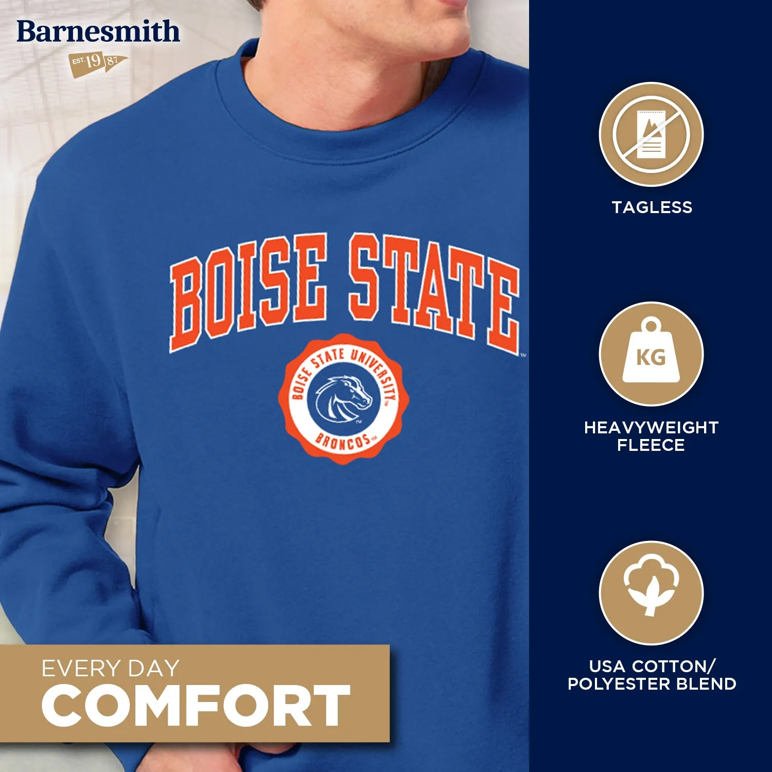Boise State University Heritage Sweatshirt (Royal Blue) sold by Barnesmith product image thumbnail 3