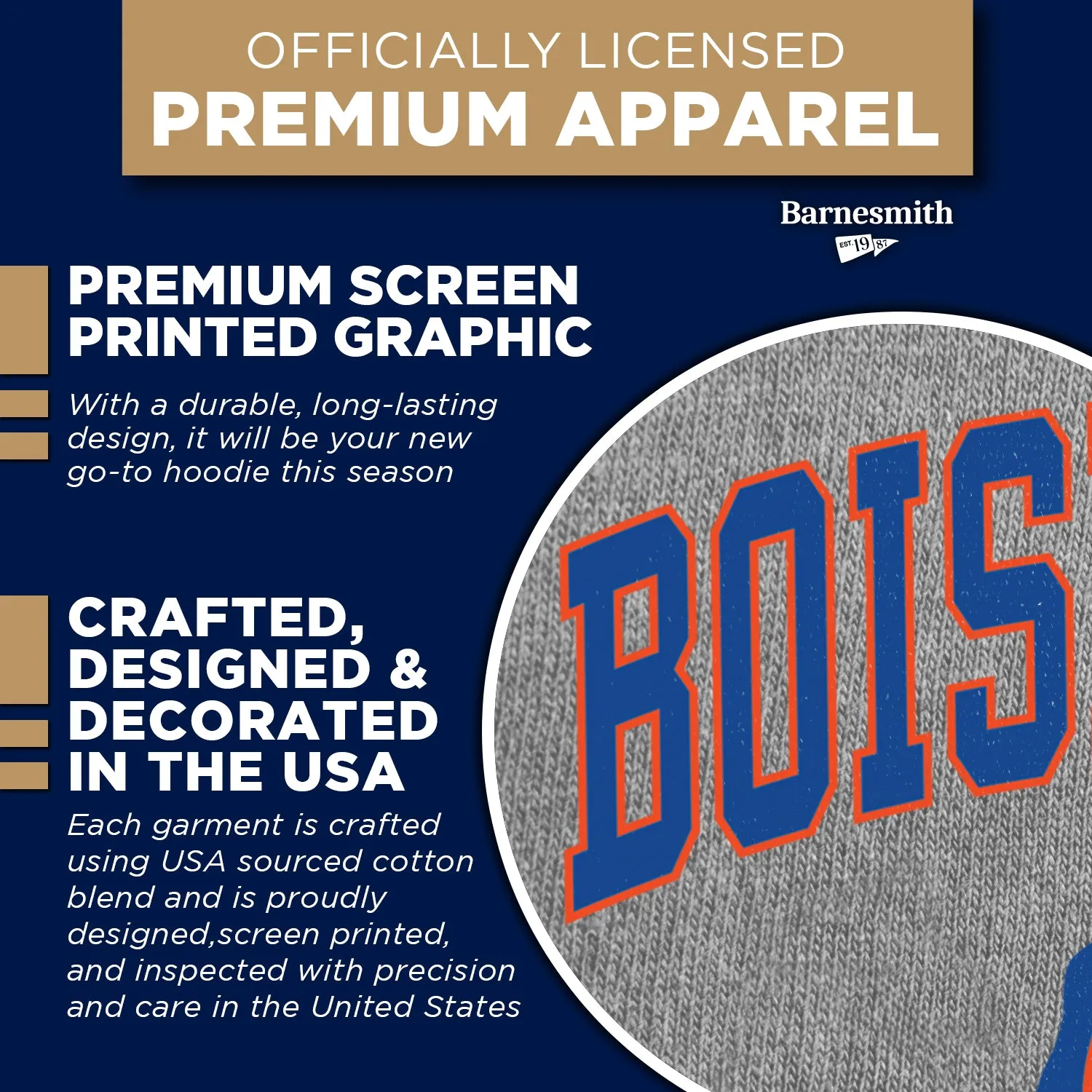 Boise State University Heritage Hooded Sweatshirt (Charcoal Grey) sold by Barnesmith product image thumbnail 4