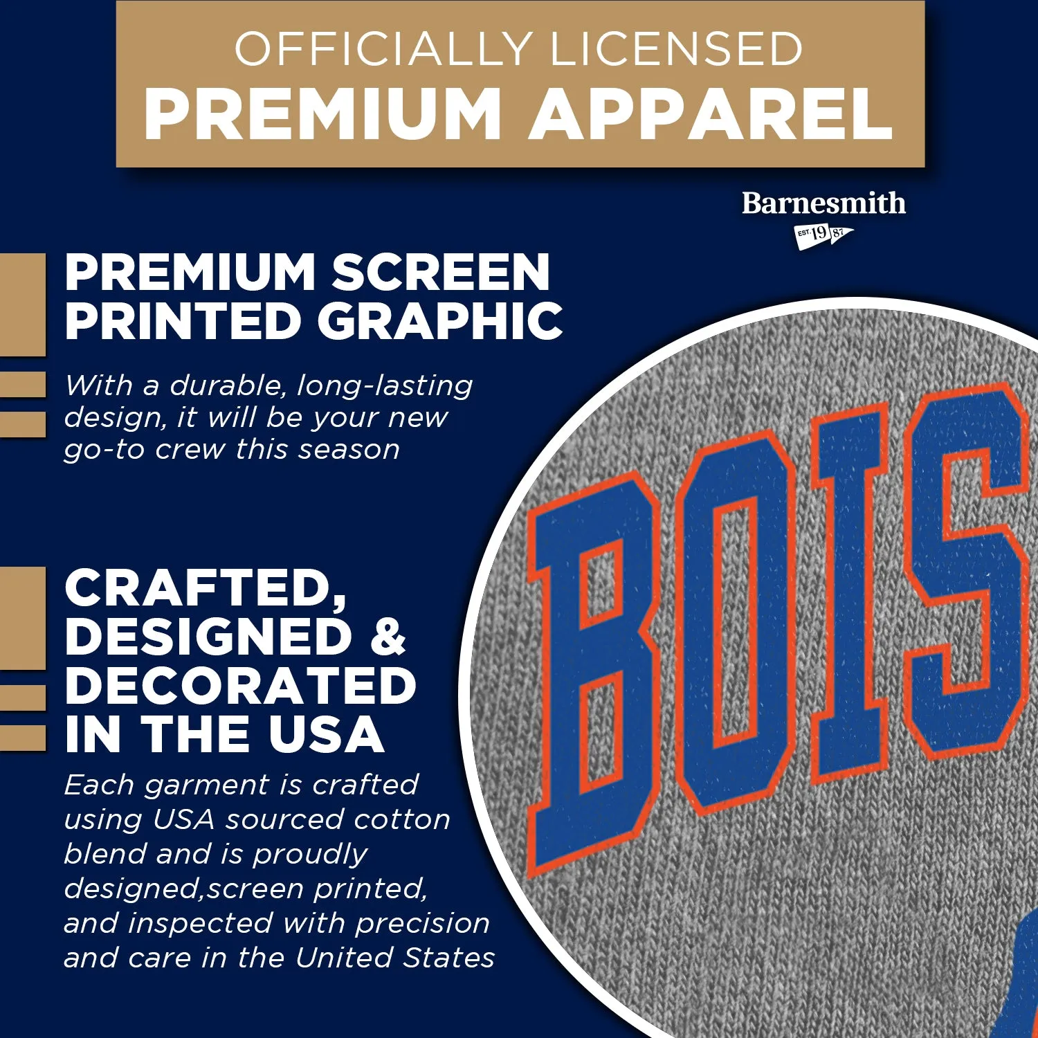 Boise State University Heritage Sweatshirt (Charcoal Grey) sold by Barnesmith product image thumbnail 4