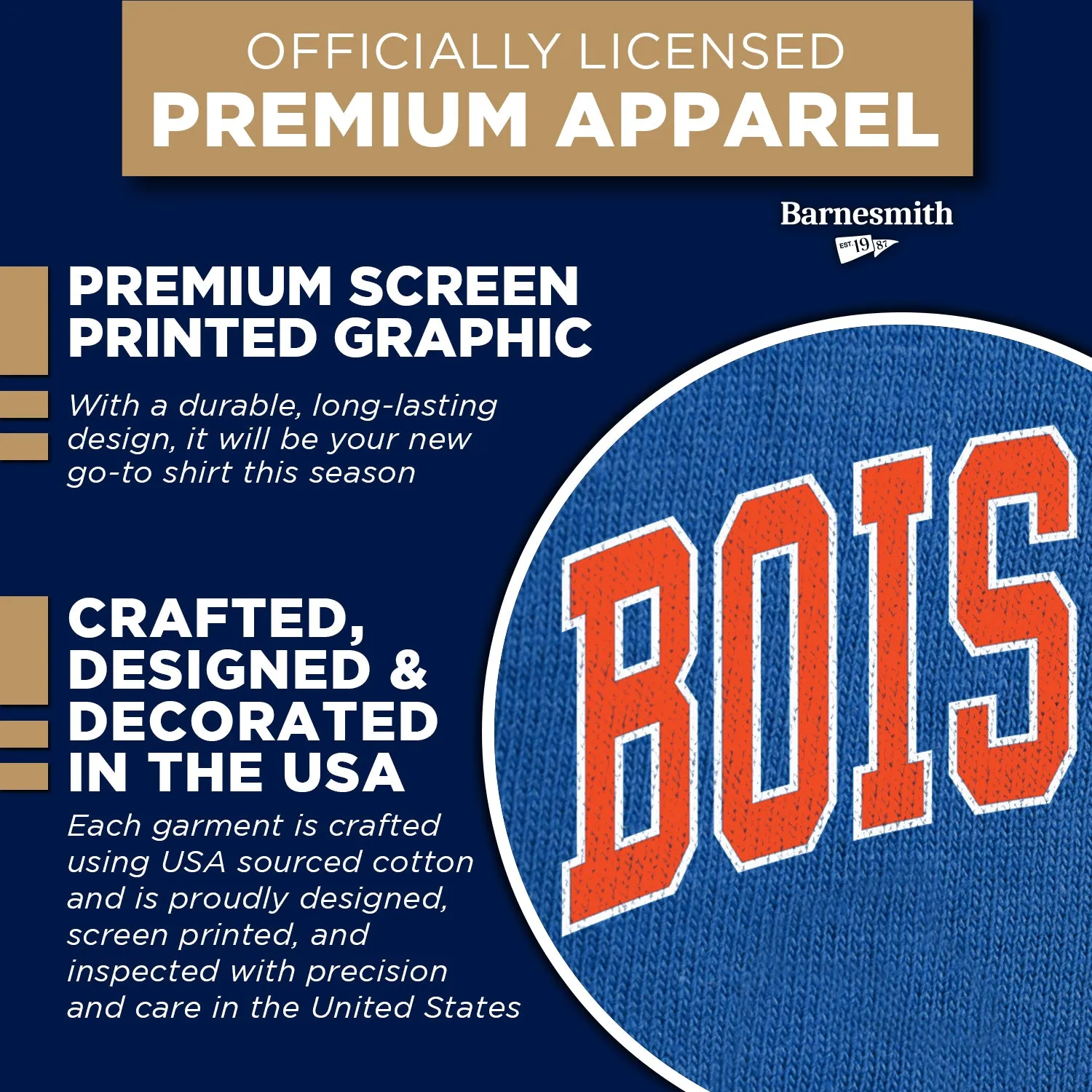 Boise State University Classic T-Shirt (Royal Blue) sold by Barnesmith product image thumbnail 4