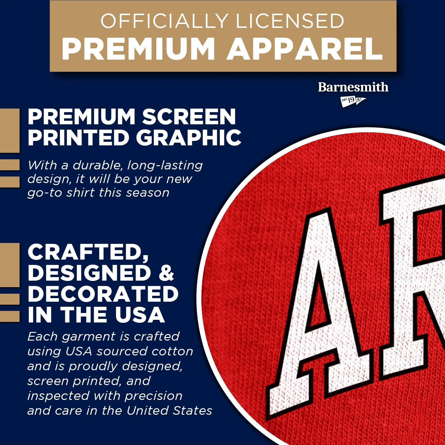 Arkansas State University Spirit T-Shirt (Red) sold by Barnesmith product image thumbnail 4