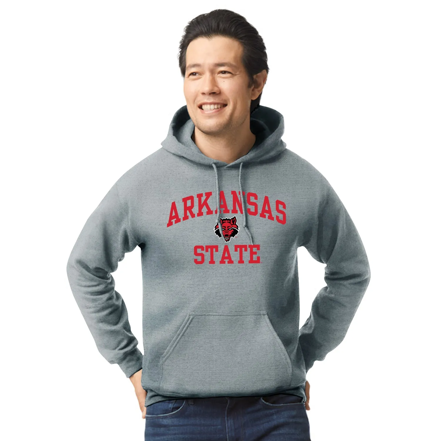 Arkansas State University Heritage Hooded Sweatshirt (Charcoal Grey) sold by Barnesmith product image thumbnail 2