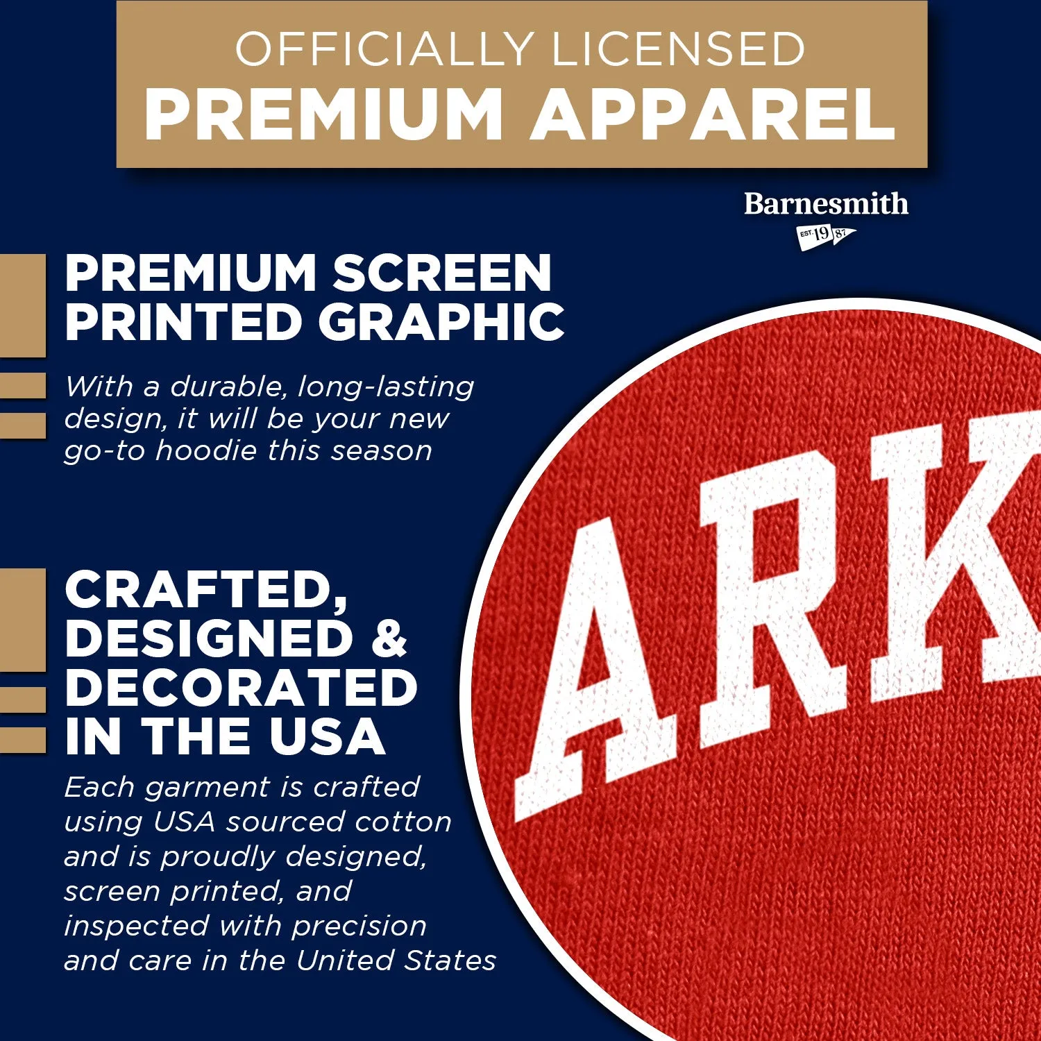 Arkansas State University Heritage Hooded Sweatshirt (Red) sold by Barnesmith product image thumbnail 4