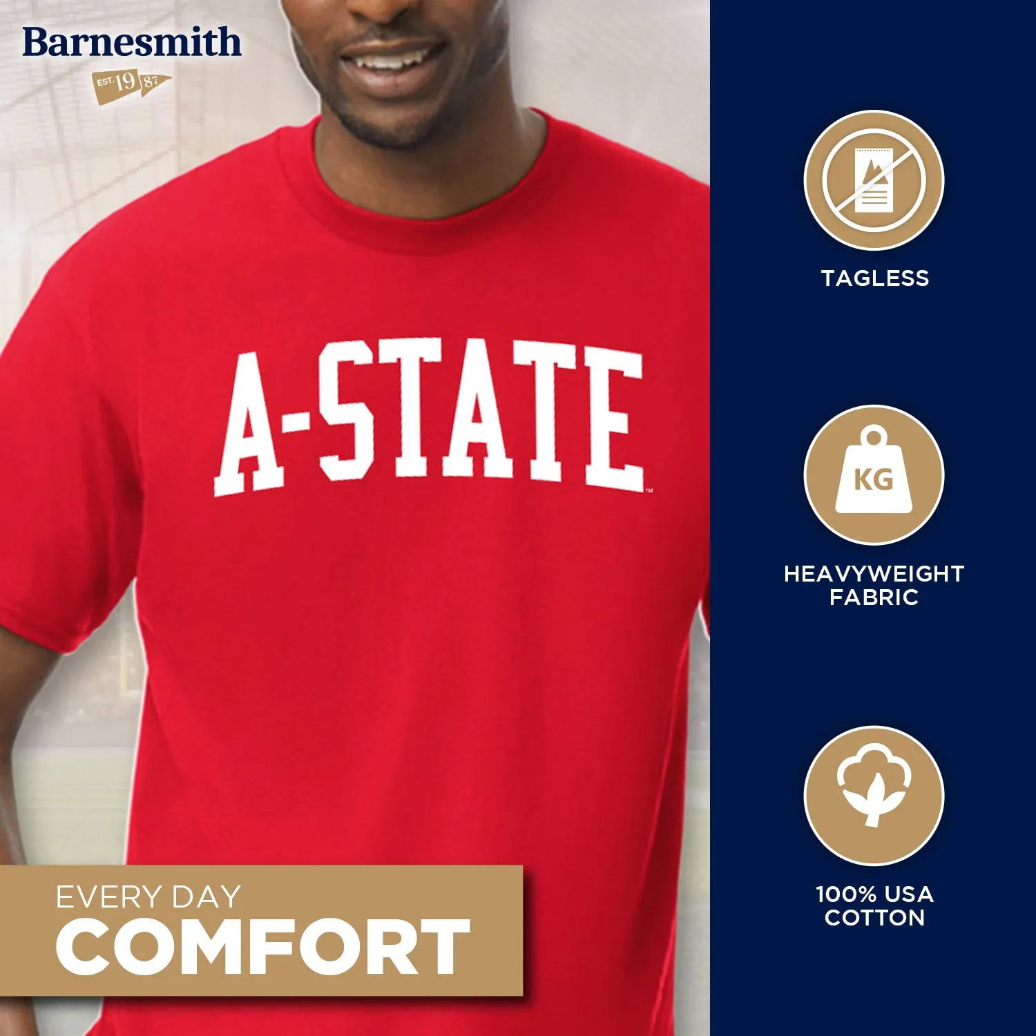 Arkansas State University Classic T-Shirt (Red) sold by Barnesmith product image thumbnail 3