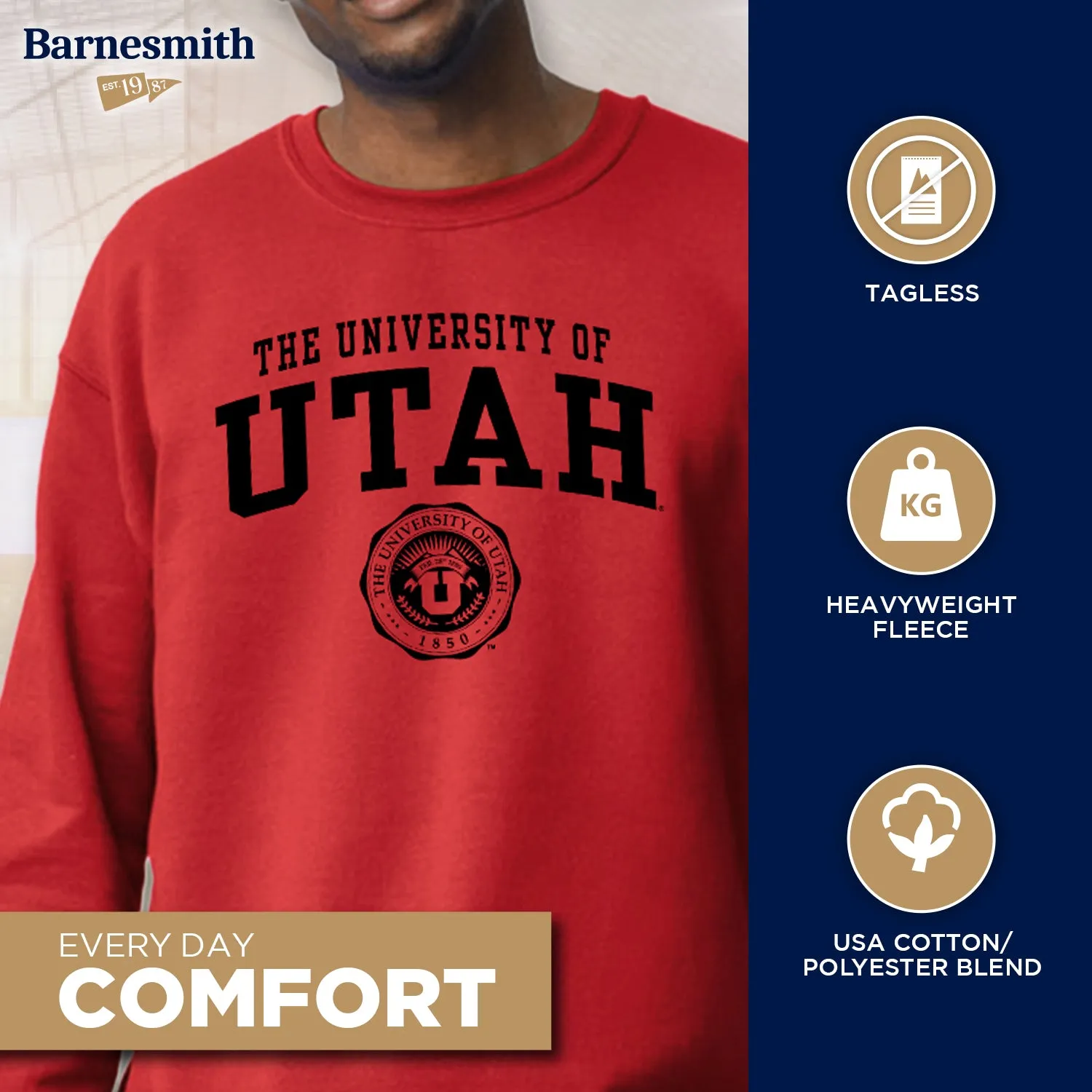 University of Utah Heritage Sweatshirt (Red) sold by Barnesmith product image thumbnail 3