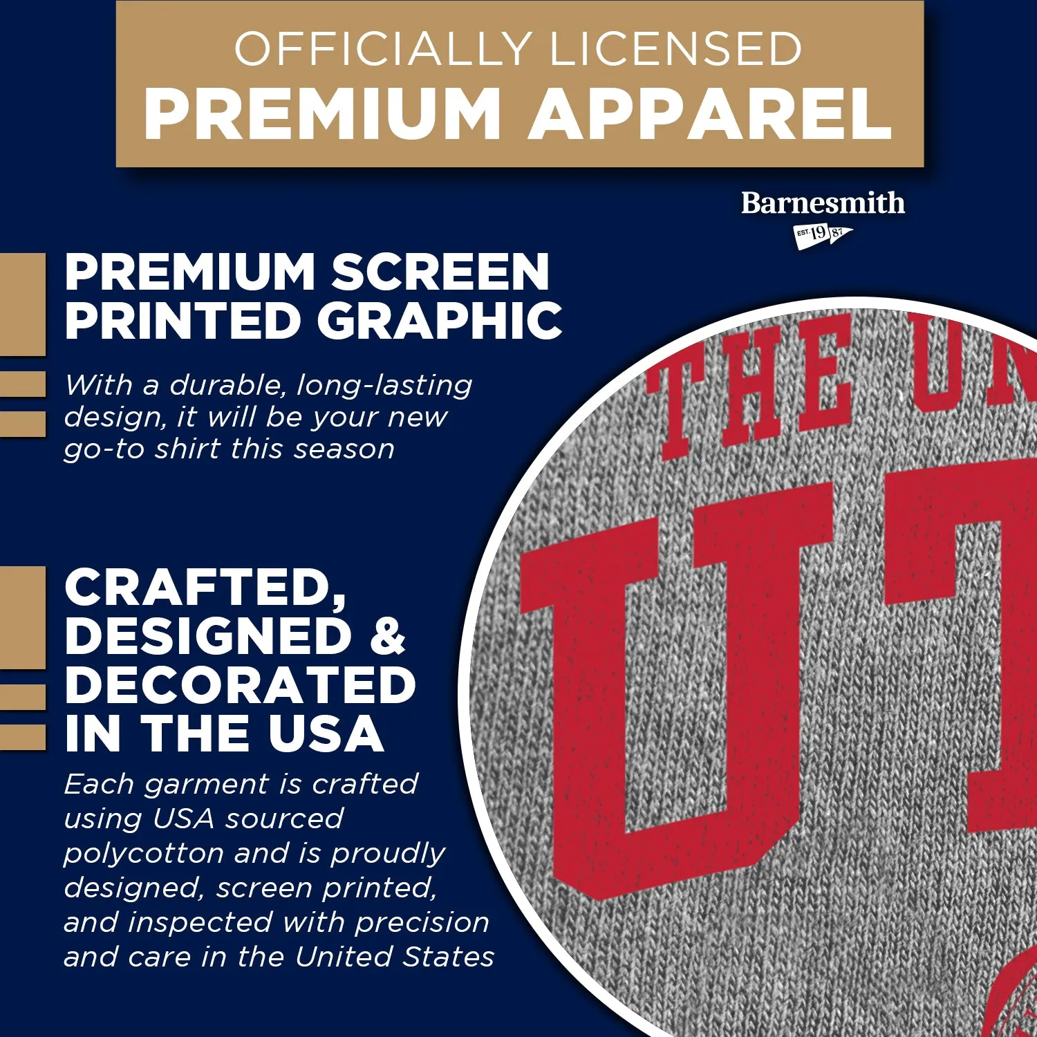 University of Utah Heritage T-Shirt (Charcoal Grey) sold by Barnesmith product image thumbnail 3