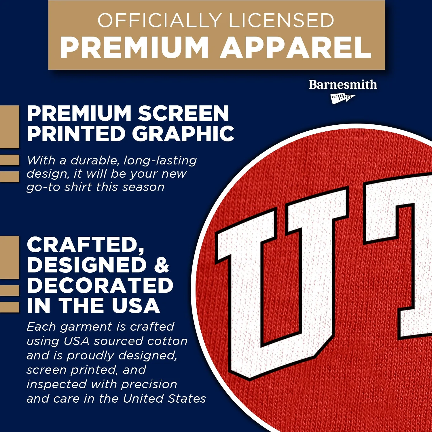 University of Utah Classic T-Shirt (Red) sold by Barnesmith product image thumbnail 4