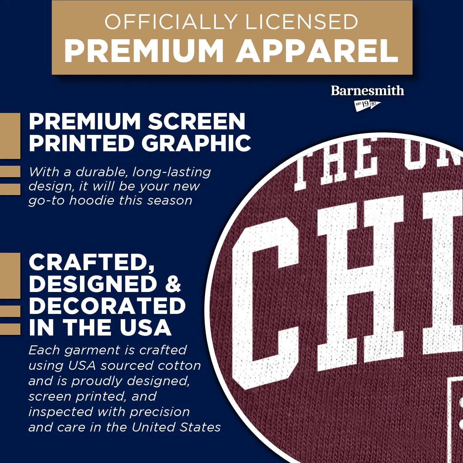 University of Chicago Heritage Hooded Sweatshirt (Maroon) sold by Barnesmith product image thumbnail 4