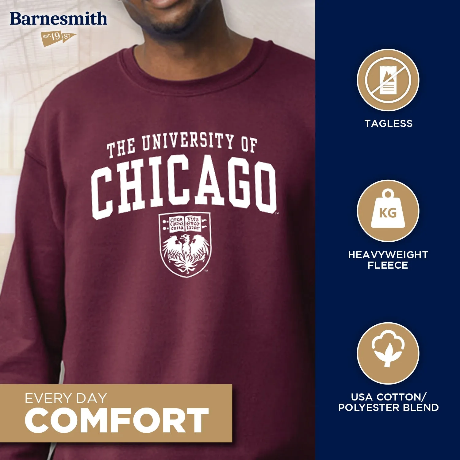 University of Chicago Heritage Sweatshirt (Maroon) sold by Barnesmith product image thumbnail 3