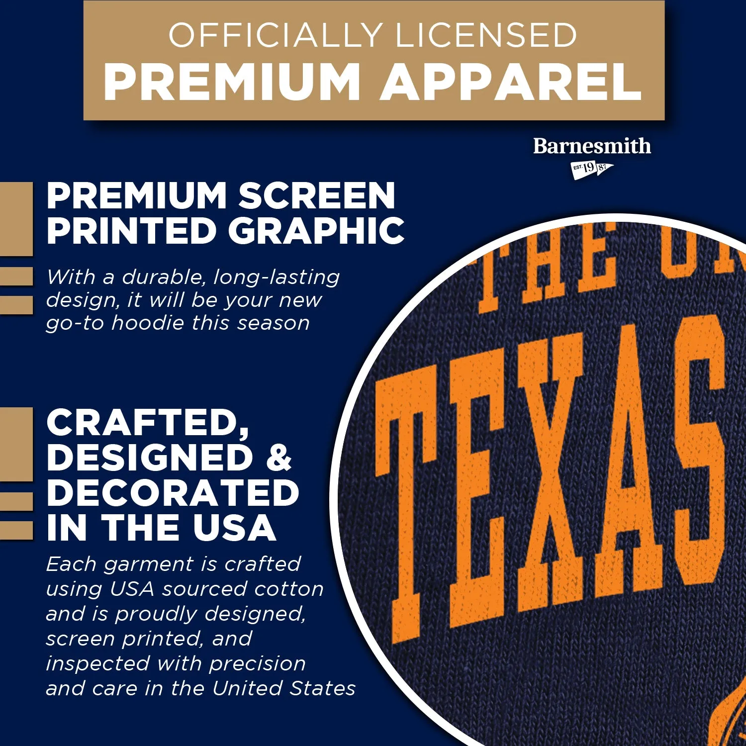 University of Texas, El Paso Heritage Hooded Sweatshirt (Navy) sold by Barnesmith product image thumbnail 4