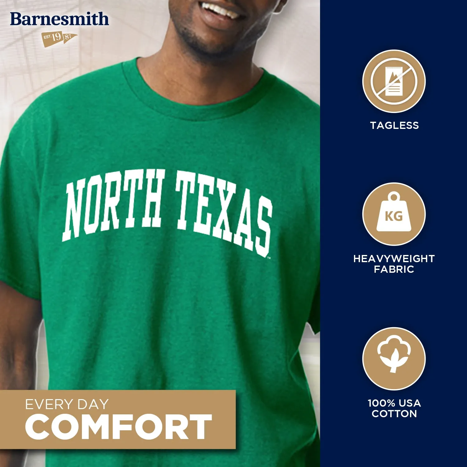 University of North Texas Classic T-Shirt (Green) sold by Barnesmith product image thumbnail 3