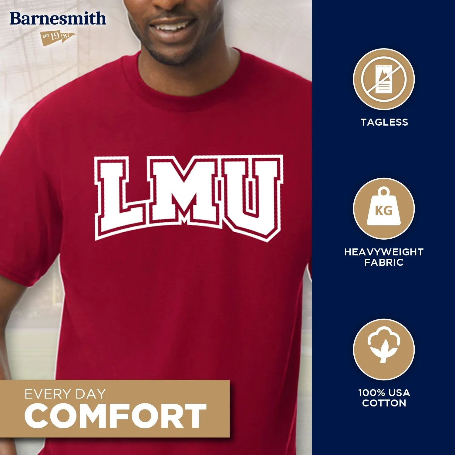 Loyola Marymount University Classic T-Shirt (Cardinal) sold by Barnesmith product image thumbnail 3