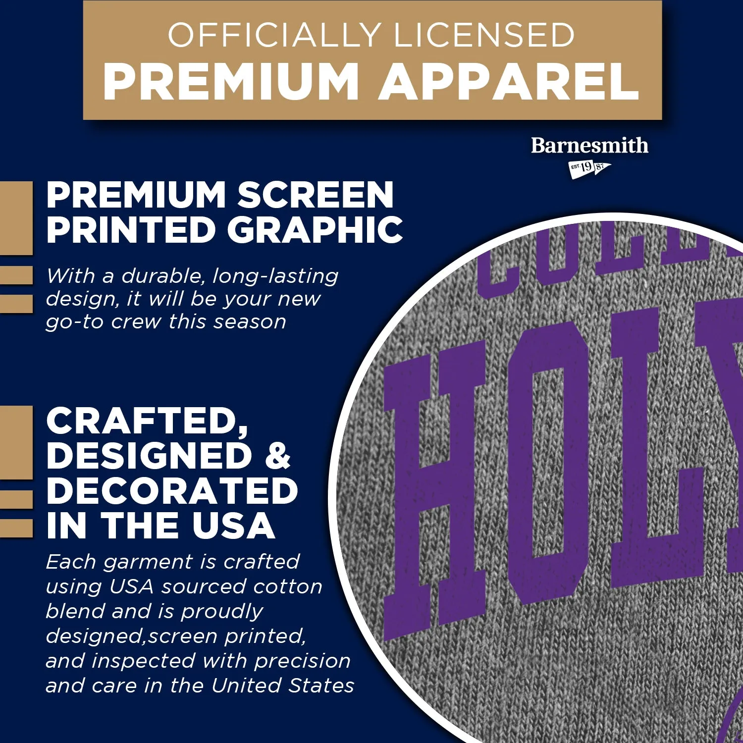 College of The Holy Cross Heritage Sweatshirt (Charcoal Grey) sold by Barnesmith product image thumbnail 4